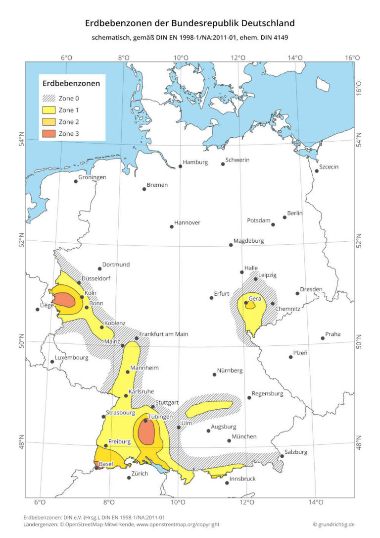 Erdbebenzonen - Begriff erklärt - grundrichtig.de