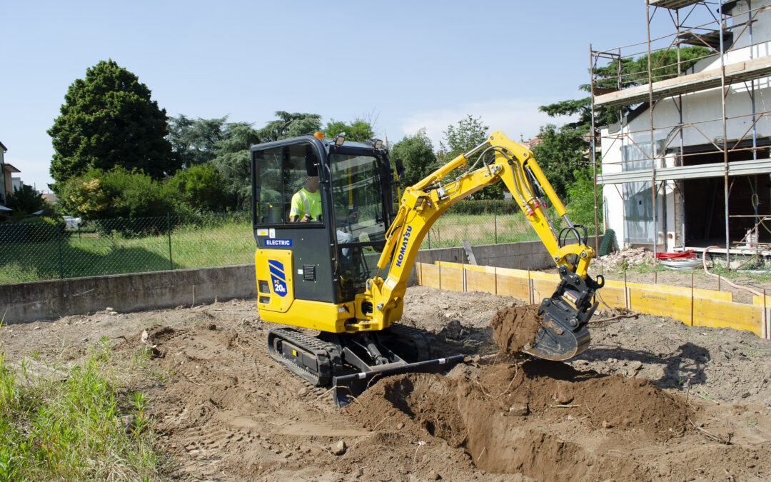 Der elektrische Minibagger Komatsu PC20E-6. (c) Komatsu