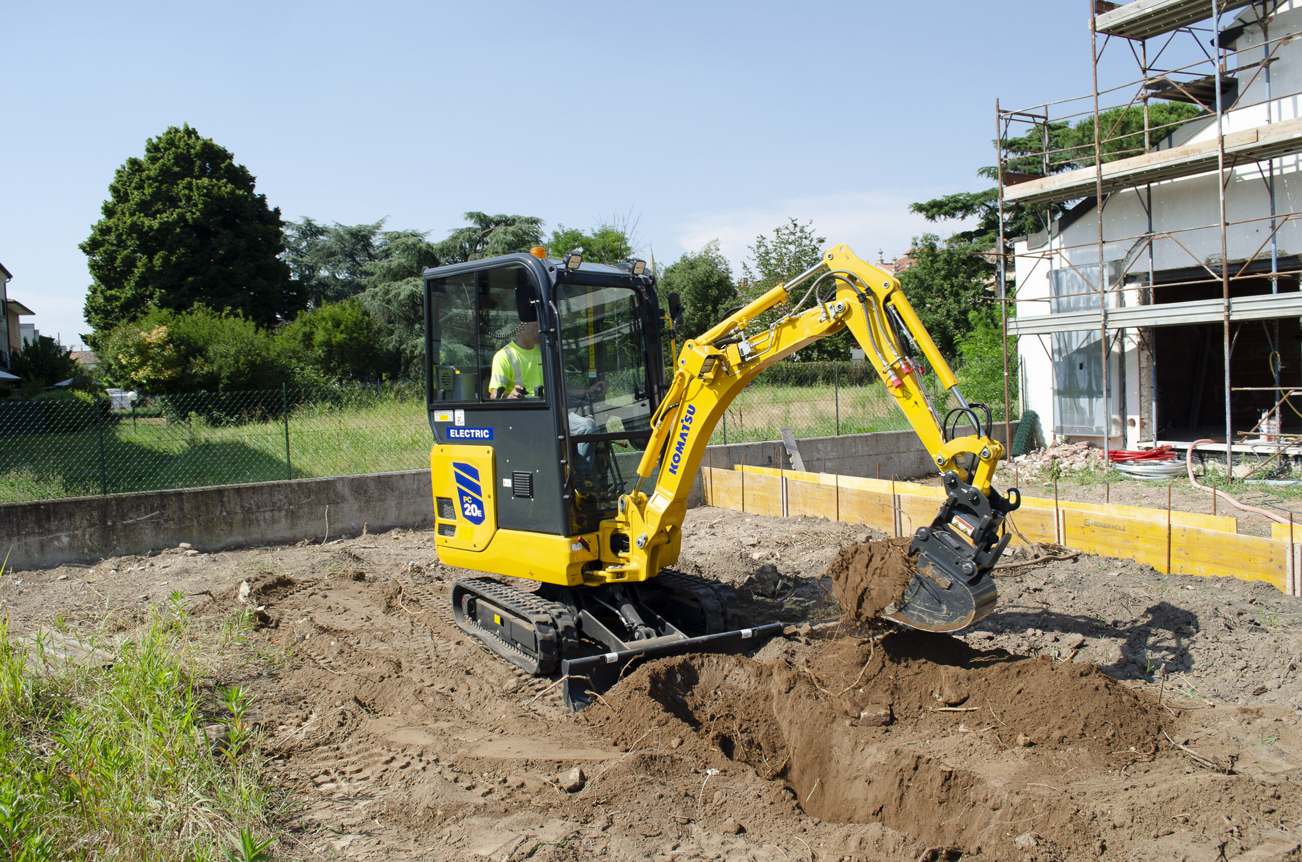 Der elektrische Minibagger Komatsu PC20E-6. (c) Komatsu