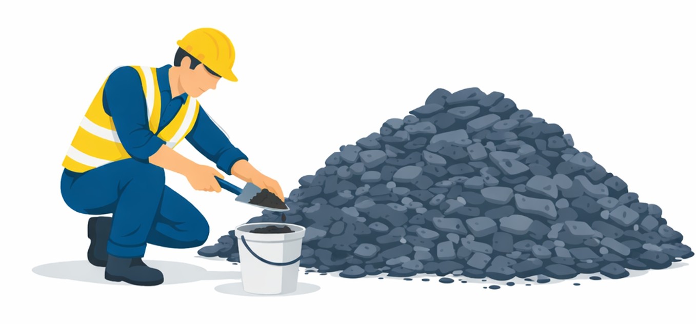 Probenahme am Haufwerk nach LAGA PN 98, Illustration