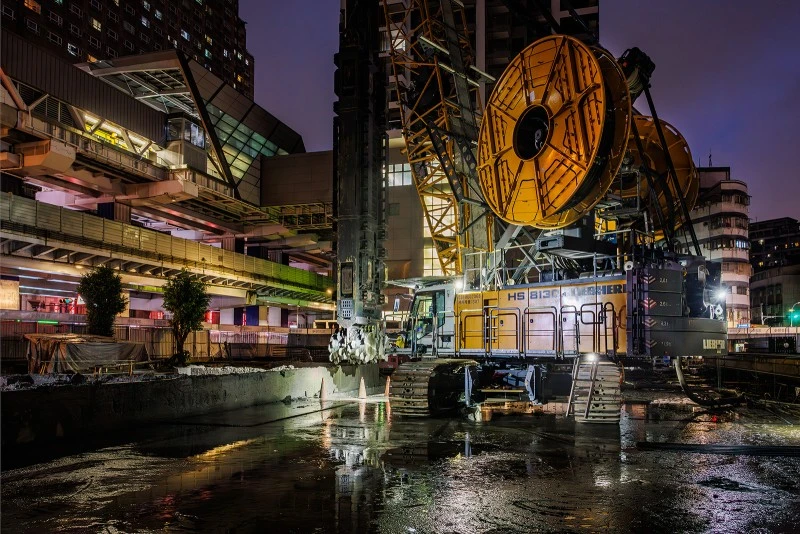 Einsatz von Liebherr-Technologie bei Schlitzwandarbeiten in Neu-Taipeh
