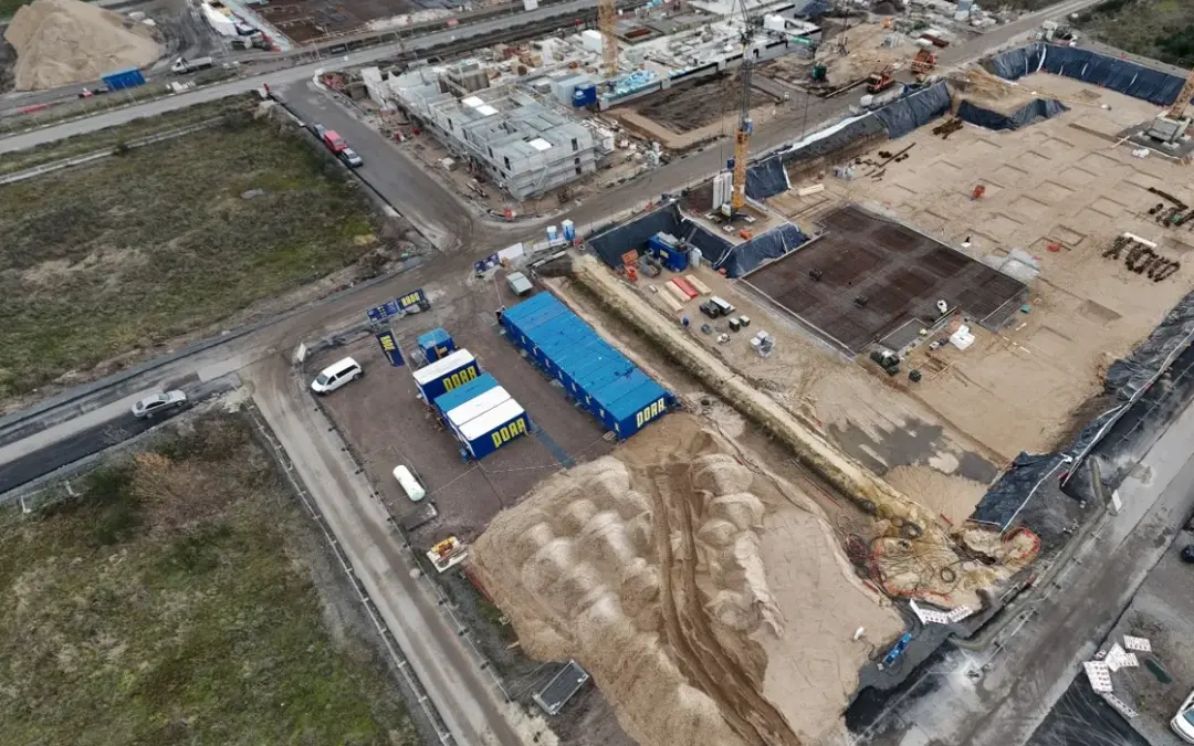 Verlauf der Gründungsarbeiten bei den „Wedauer Gärten“ trotz winterlicher Bedingungen planmäßig