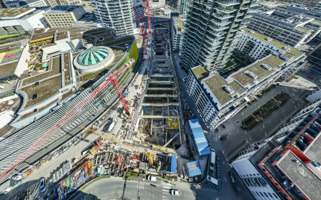Fortschritte beim Bau der U-Bahn-Station Güterplatz unter der Europa-Allee