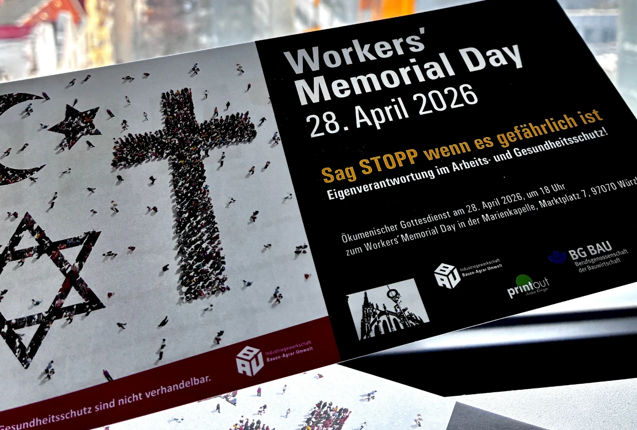 Flyer zum Workers` Memorial Day 2026. Bild (c) BG BAU