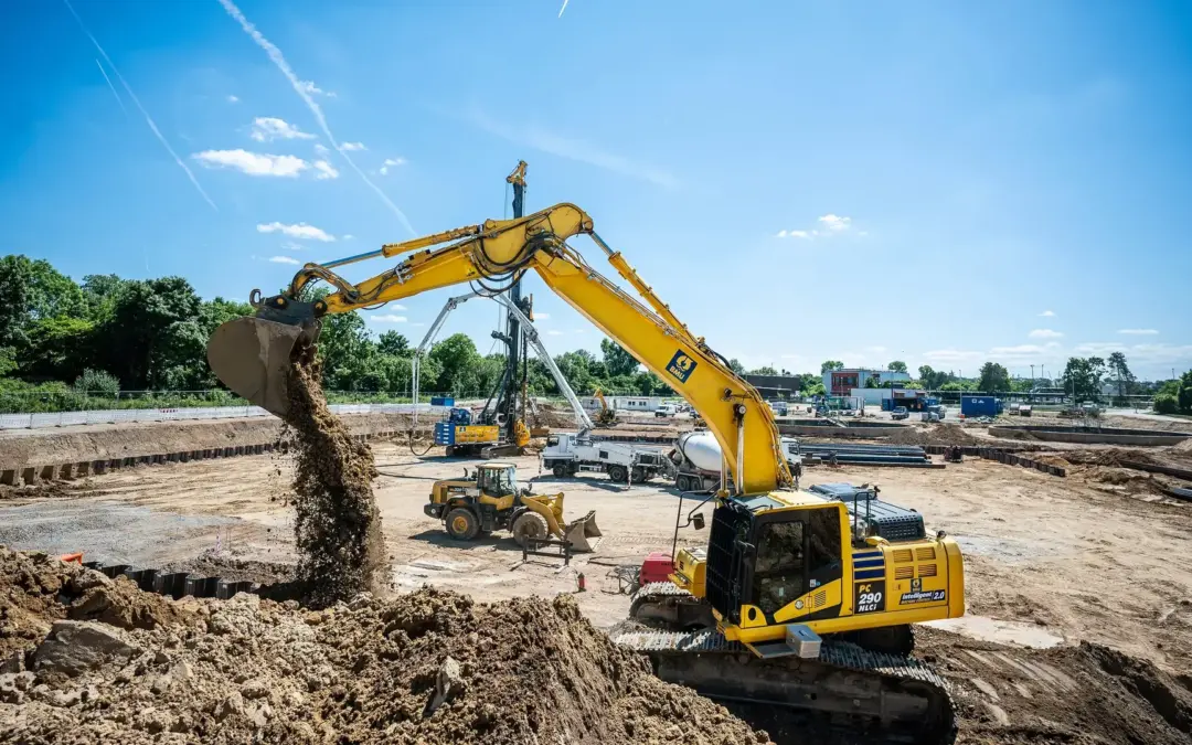 Bauer Gruppe erstellt Baugrube für neue Schlammfaulungsanlage in Frankfurt